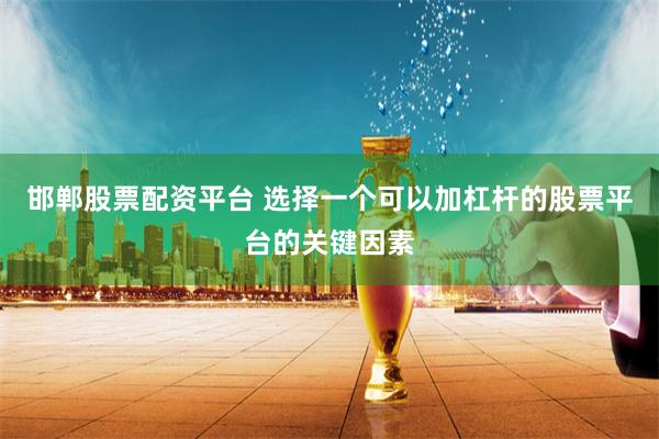 邯郸股票配资平台 选择一个可以加杠杆的股票平台的关键因素