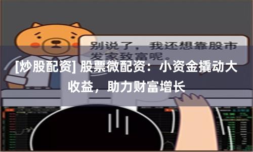 [炒股配资] 股票微配资：小资金撬动大收益，助力财富增长